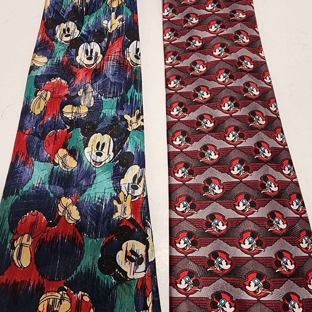 2 mickey mouse ties